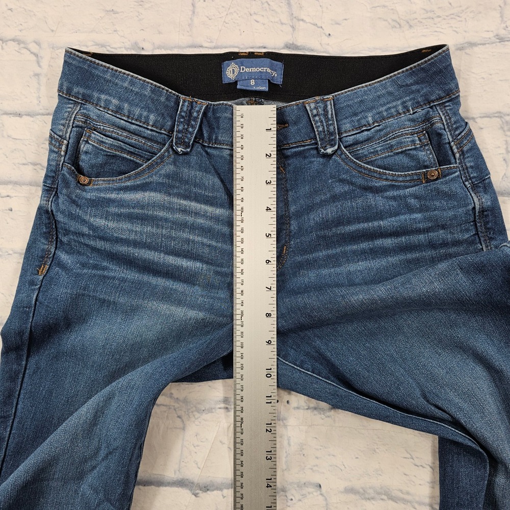 Democracy Jeans Womens 8 Blue Ab Solution Booty Lift Jegging Dark Wash Stretch - Picture 5 of 12